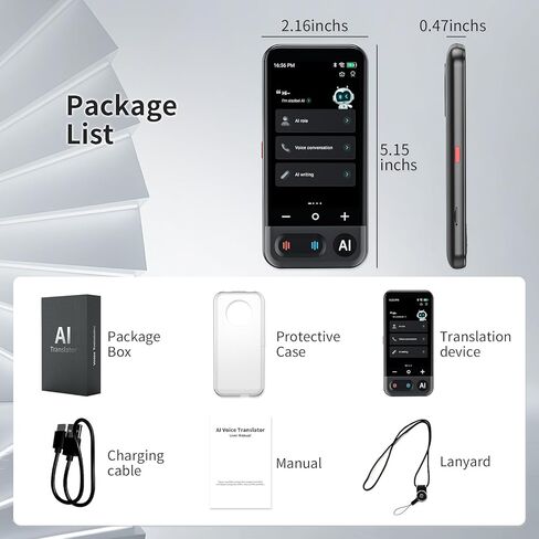 Language Translator Device No WiFi Needed, 2026 Upgraded AI Translator Support ChatGPT,150+ Languages Instant translator Support Offline/Recording/Photo/Voice Translation Real Time for Travel Business in Kuwait