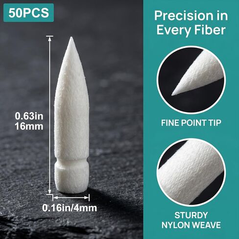 Incinkod 50 PCS Marker Pen Tips, Acrylic Paint Marker Replacement Tips for Art Supplies, Refill Soft Brush Pens Nibs Fit for Compatible with Guangna Series (White) in Kuwait