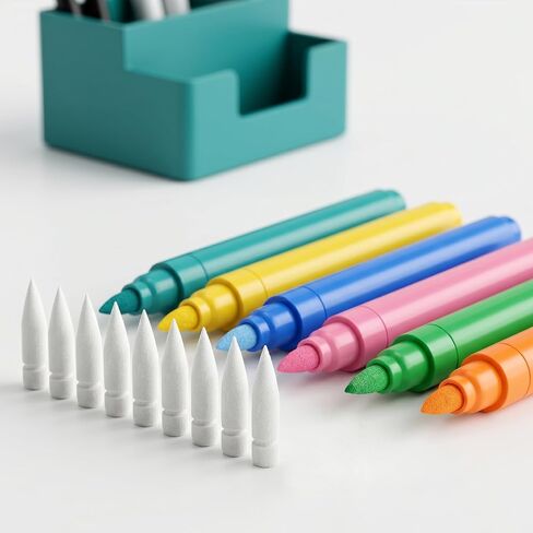 Incinkod 50 PCS Marker Pen Tips, Acrylic Paint Marker Replacement Tips for Art Supplies, Refill Soft Brush Pens Nibs Fit for Compatible with Guangna Series (White) in Kuwait