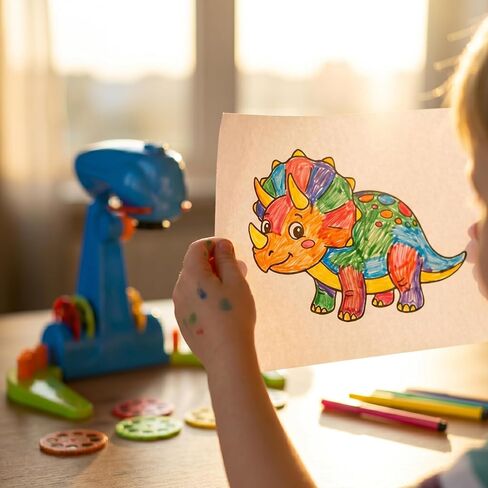 Projection Drawing for Kids，smart art sketcher projector toddler toy, with 32 Slide Cartoon Patterns and 12 Color Brush, Adjustable Pattern Size,Suitable for Children to Learn to Draw and Sketch in Saudi Arabia