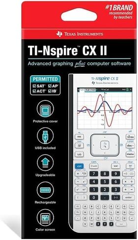 حاسبة الرسوم البيانية الملونة TI-Nspire CX II مع برنامج الطالب (متجددة) in Kuwait