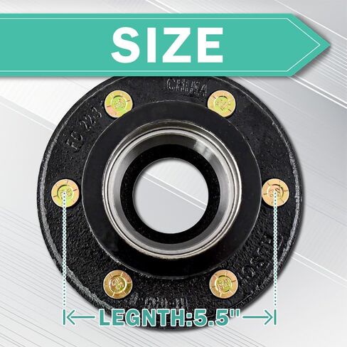 Trailer Hub Kits 6 Bolt 5.5 for 6000 lbs Heavy Duty Trailer Axle 25580/15123 Bearings with 1/2"-20 Thread #42 Spindle 6 Lug Trailer Hub in Kuwait
