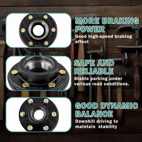 Trailer Hub Kits 6 Bolt 5.5 for 6000 lbs Heavy Duty Trailer Axle 25580/15123 Bearings with 1/2"-20 Thread #42 Spindle 6 Lug Trailer Hub in Kuwait