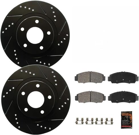 Front Drilled Slotted Rotors + Pads for 2003-2012,Replacement for Honda Accord EX Acura TSX TL OEM in Kuwait