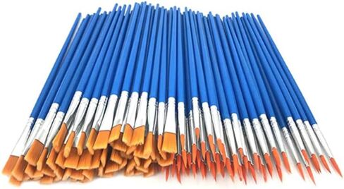 200pcs Paint Brushes Set Acrylic Flat Round Pointed Craft for Watercolor Oil Painting in Kuwait