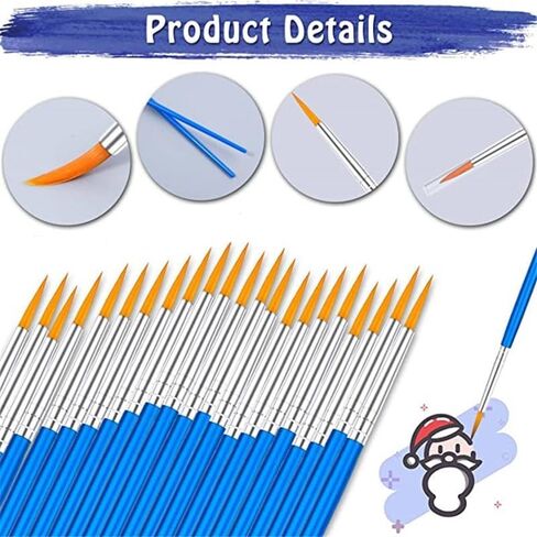 200pcs Paint Brushes Set Acrylic Flat Round Pointed Craft for Watercolor Oil Painting in Kuwait