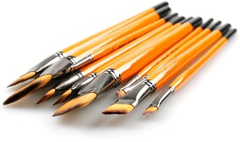 Slant Peak Flat Brush Gouache Oil Painting Nylon Bristle Long Bar in Kuwait
