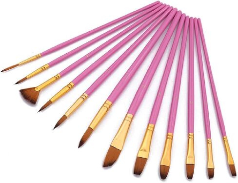 12 Brush Sets Oblique Peak Outline Painting Students Art Doodle Oil in Kuwait