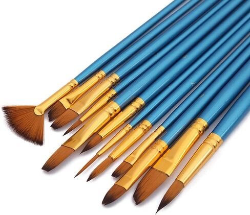 12 Brush Sets Oblique Peak Outline Painting Students Art Doodle Oil in Kuwait