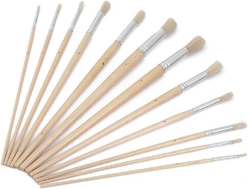 Oil Painting Brush Set of 12 Art Brushes Nylon Bristle in Kuwait