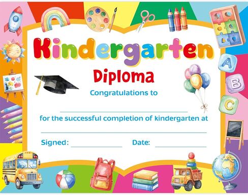 Ceiba Tree Kindergarten Diploma PRE-K Certificates Diplomas Kindergarten Certificate Graduation 2026 Award Supplies 8.5 x 11 inch 30 Pcs for Students Teachers in Kuwait