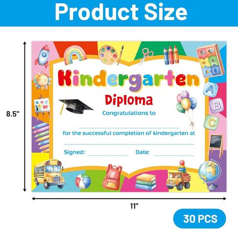 Ceiba Tree Kindergarten Diploma PRE-K Certificates Diplomas Kindergarten Certificate Graduation 2026 Award Supplies 8.5 x 11 inch 30 Pcs for Students Teachers in Kuwait