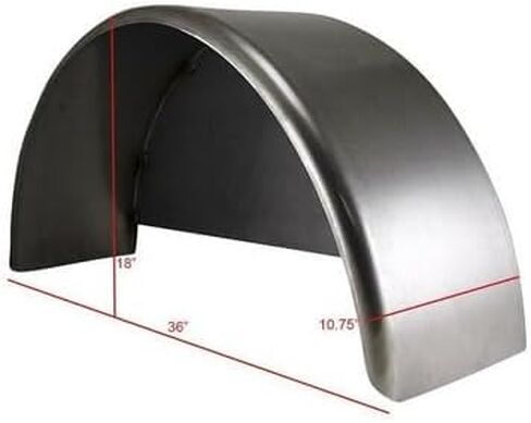 2 Pack - 36x10.75" Single Axle Steel Trailer Fender with Back Plate Welded In in Kuwait