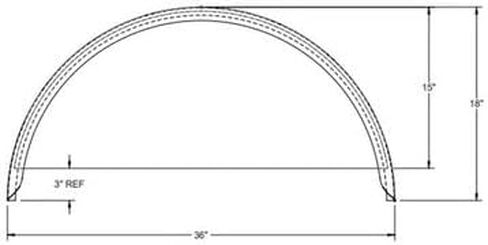 2 Pack - 36x10.75" Single Axle Steel Trailer Fender with Back Plate Welded In in Kuwait