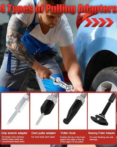 مجموعة أدوات سحب المطرقة المنزلقة ذات 12 اتجاهًا، أداة إزالة محور العجلة الأمامية وأداة إزالة محور العجلة الخلفية، مجموعة أدوات سحب محامل شديدة التحمل مع صندوق حمل in Kuwait