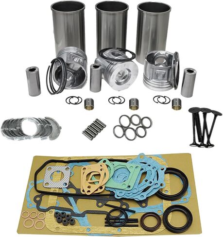 3set Piston Kit Connecting Rod + 1set Full Gasket Kit 76mm 30L17-00010 30L1700010 Fits for Mitsubishi Engine L3E L3E-61SDH L3E-61TG L3E-W262KL in Kuwait