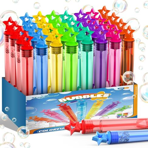 EagleStone 32 Pcs Star Bubble Wands Bulk for Kids, 8 Color Mini Bubble Party Favors, Goodie Bag Stuffers, Classroom Prizes, Birthday Gifts, Easter Basket, Carnival, Summer Outdoor Toys for Toddlers in Kuwait