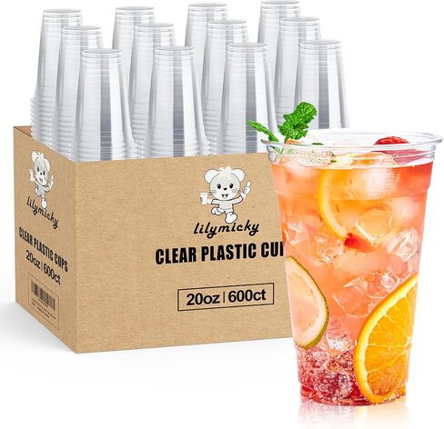 Lilymicky 1000 Pack 10 oz Clear Plastic Cups, Disposable Drinking Cups, Plastic Party Cups for Birthday Parties, Picnics, Ceremonies, and any Events in Saudi Arabia