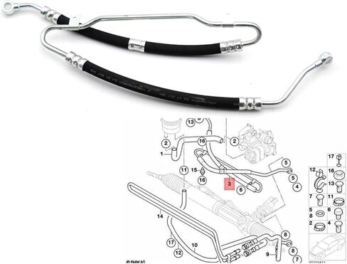 32416774212 خرطوم توجيه كهربائي جديد متوافق مع BMW 3 Series E46 316i 318i N40 N42 N45 N46 ماسورة زيت التوجيه 32 41 6 774 212 in Kuwait