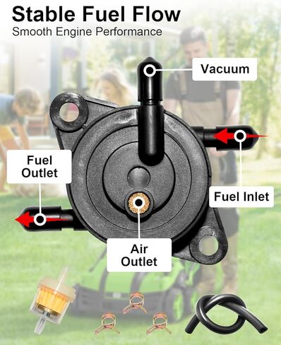 49040-0770 49040-7008 Fuel Pump Kit Fit for Kawasaki FR FS FX FR691V FR651V FR730V FS541V FS600V Engine John Deere Lawn Mower Z445 Z465 Z645 Z655 Z665, with Fuel Filter Line Clamps in Kuwait