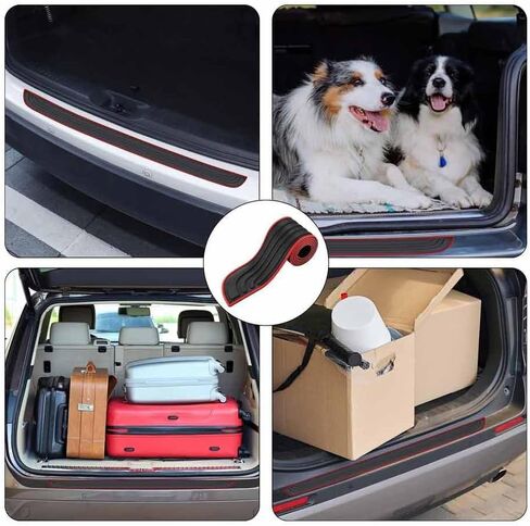 Car Trunk Sill Strip for KIA Sorento 5 Seats 2013 2014, Rear Bumper Protector Entry Guards Anti-Scratch Boot Guard Trim Exterior Decoration Accessories,A/Black-SUV 104 * 9cm in Saudi Arabia