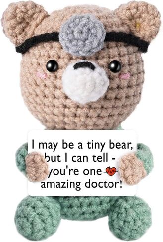 Medical School Graduation Gifts, Funny Doctor Gifts for Women Men, Handmade Crochet Bear Phd School for Doctors Female Male Students, Doctor Nurse Week Appreciation Retirement Birthday Gift in Kuwait