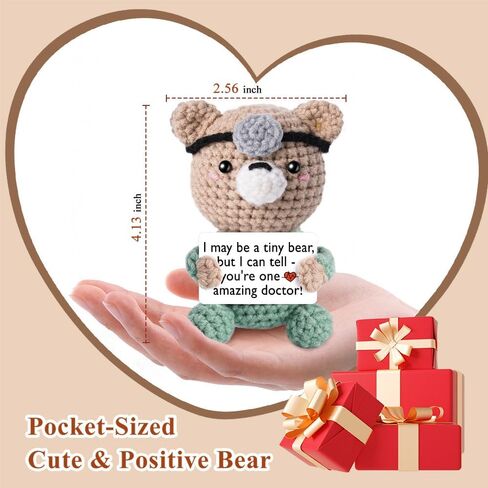 Medical School Graduation Gifts, Funny Doctor Gifts for Women Men, Handmade Crochet Bear Phd School for Doctors Female Male Students, Doctor Nurse Week Appreciation Retirement Birthday Gift in Kuwait