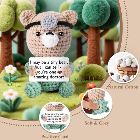 Medical School Graduation Gifts, Funny Doctor Gifts for Women Men, Handmade Crochet Bear Phd School for Doctors Female Male Students, Doctor Nurse Week Appreciation Retirement Birthday Gift in Kuwait