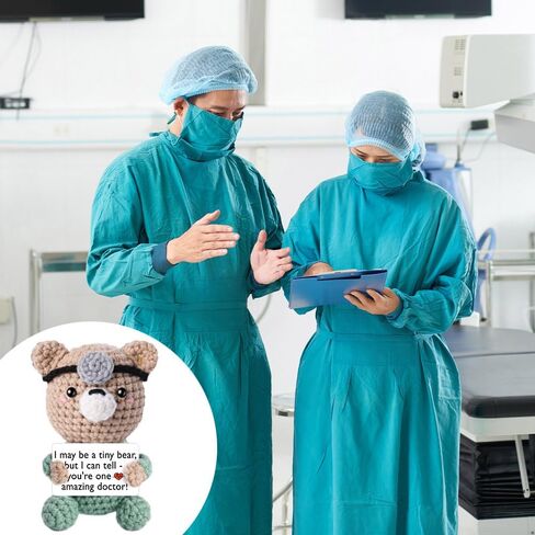 Medical School Graduation Gifts, Funny Doctor Gifts for Women Men, Handmade Crochet Bear Phd School for Doctors Female Male Students, Doctor Nurse Week Appreciation Retirement Birthday Gift in Kuwait