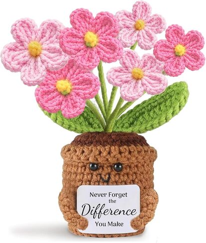 Thank You Gifts for Women Men - Crochet Flower with Inspirational Message, Appreciation Gift for Teacher Coworker Nurse, Desk Office Decor, Birthday Retirement in Kuwait