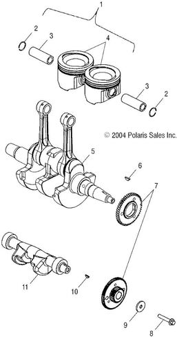 Polaris 2202857 KIT-CRANKSHAFT ATV Sportsman 600 200 1202636 2202362 2202701 in Kuwait