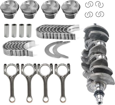 G4FJ 1.6T Engine Crankshaft w/Connecting Rod Pistons Fits for Hyundai Elantra Kona Sonata Tucson Veloster, Kia Forte Optima Seltos Soul 1.6L DOHC Turbo OE 23110-2B710 23510-2B700 23410-2BCA0 in Kuwait