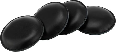 Maitys 4 Pcs 4 Inch Round Leather Poster Weights 1.2 Lbs Nappa Leather Paper Weight with Steel Shot Insert Heavy Duty Desk Weight for Paper Map Sewing Art Blueprint Office Supplies(Black) in Kuwait