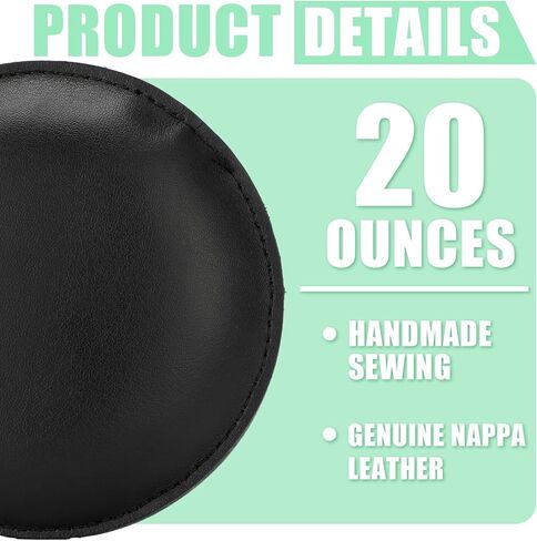 Maitys 4 Pcs 4 Inch Round Leather Poster Weights 1.2 Lbs Nappa Leather Paper Weight with Steel Shot Insert Heavy Duty Desk Weight for Paper Map Sewing Art Blueprint Office Supplies(Black) in Kuwait