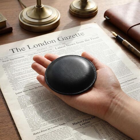 Maitys 4 Pcs 4 Inch Round Leather Poster Weights 1.2 Lbs Nappa Leather Paper Weight with Steel Shot Insert Heavy Duty Desk Weight for Paper Map Sewing Art Blueprint Office Supplies(Black) in Kuwait