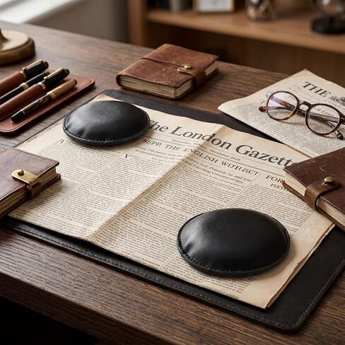 Maitys 4 Pcs 4 Inch Round Leather Poster Weights 1.2 Lbs Nappa Leather Paper Weight with Steel Shot Insert Heavy Duty Desk Weight for Paper Map Sewing Art Blueprint Office Supplies(Black) in Kuwait