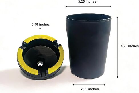 1 Glow in the Dark Butt Bucket Ashtray with Lid, 4.25 x 3.25 Inches, Self-Extinguishing & Smokeless Cup Holder Ashtray for Car, Camping, Room, Lounge (Various color: Black, Lime, Blue or Red) in Kuwait