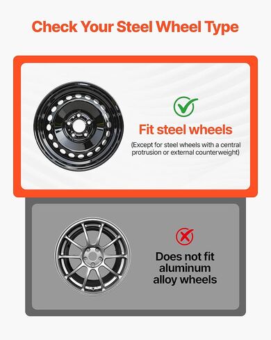 أغطية عجلات VEVOR Hubcaps، مجموعة 15 بوصة مكونة من 4 أغطية إطار عجلة استبدال OEM، أغطية محور السيارة مقاس R15، أغطية إطارات ABS عالمية ذات 10 أذرع لسيارة Hyundai شيفروليه فورد هوندا، فضي/أسود in Kuwait