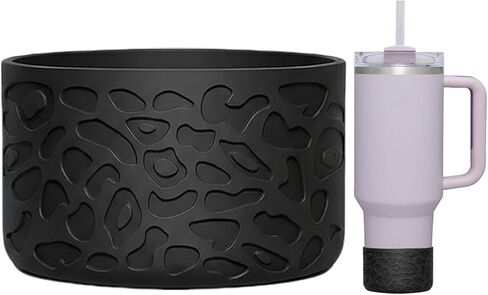 for Stanley Cup Accessories, Leropard Engraved Silicone Boot for Stanley Cup 40oz 30oz 20oz & Hydro Flask 12-24oz, Stylish Bottom Protector Cover Sleeve for Yeti, Simple Modern, Owala Bottles in Saudi Arabia