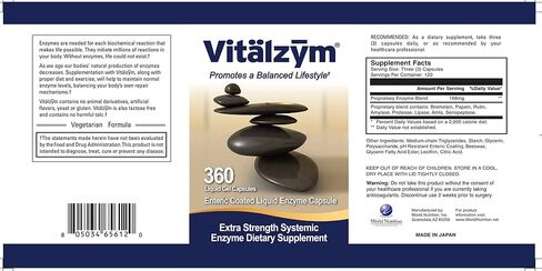 VITÄLZYM Proteolytic Systemic Enzymes Liquid Gel Capsules with Serrapeptase, Immune and Joint Support, Natural Ache Relief Plus Fertility Supplement (60 Capsules) in Saudi Arabia