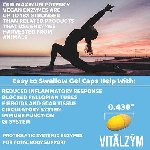 VITÄLZYM Proteolytic Systemic Enzymes Liquid Gel Capsules with Serrapeptase, Immune and Joint Support, Natural Ache Relief Plus Fertility Supplement (60 Capsules) in Saudi Arabia