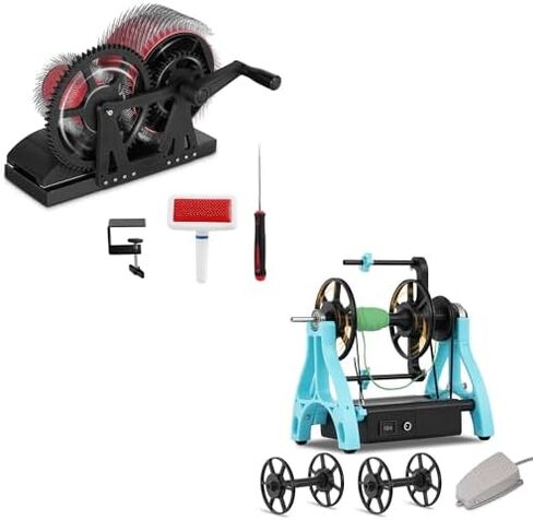 Consfly Wool Drum Carder Electric Yarn Spinning Wheel for Wool Combing Blending & Yarn Making in Kuwait