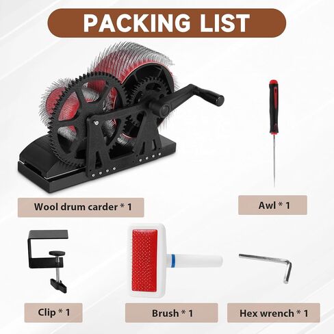 Consfly Wool Drum Carder Electric Yarn Spinning Wheel for Wool Combing Blending & Yarn Making in Kuwait