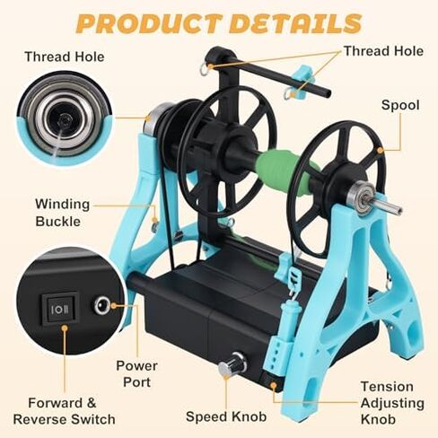 Consfly Wool Drum Carder Electric Yarn Spinning Wheel for Wool Combing Blending & Yarn Making in Kuwait
