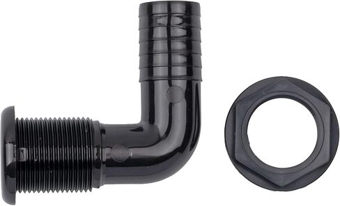 T-H Marine 90 Degree Thru-Hull Boat Fitting | 1-1/8 inch 90 Degree Thru-Hull Fitting Provides a Durable Hose Connection - White in Saudi Arabia