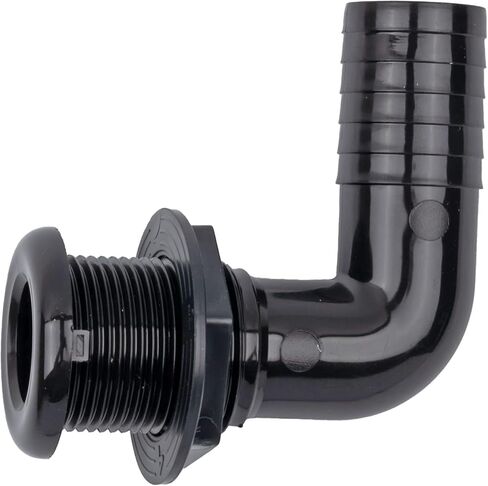 T-H Marine 90 Degree Thru-Hull Boat Fitting | 1-1/8 inch 90 Degree Thru-Hull Fitting Provides a Durable Hose Connection - White in Saudi Arabia