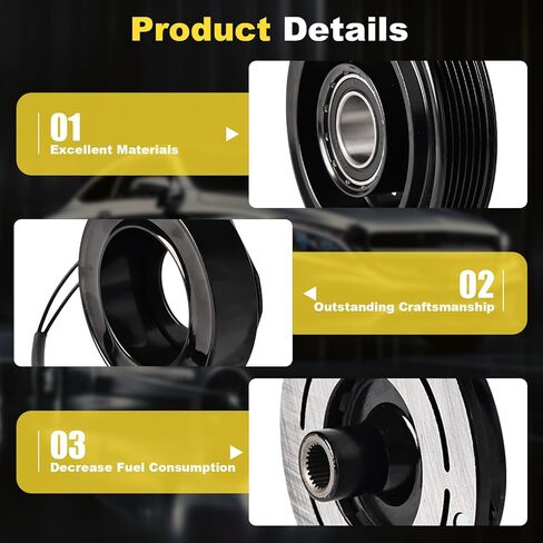 Air Conditioning A/C Compressor Clutch Kit Compatible with 2004-2007 Dodge Dakota 6 CYL 3.7L 8 CYL 4.7L in Kuwait