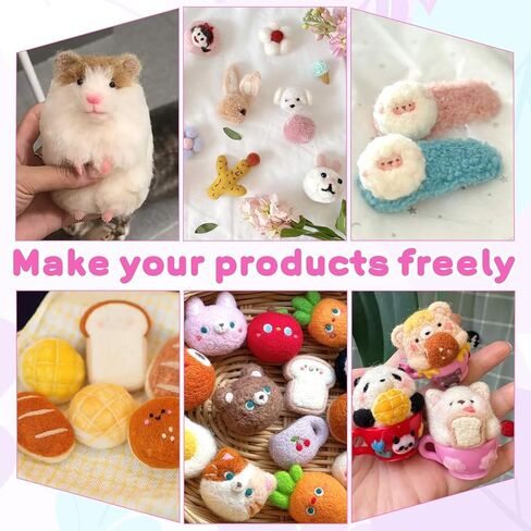 Lyksgir 70 Colors Needle Felting Kit, Wool Roving Set, Wool Felting Tool Starter Kit, for DIY Needle Feltings Beginners in Kuwait