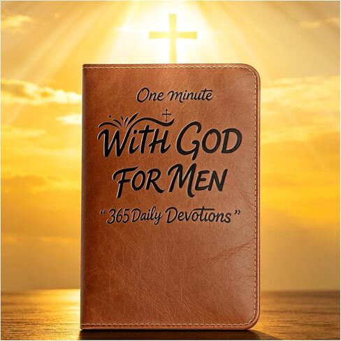 One Minute with God for Men, 365 Days of Daily Prayer Brown Book, Daily Devotional for Men, Faux Leather Bible Prayer Tracking Diary, Faith Rooted Men's Minute Devotional (Brown) in Kuwait