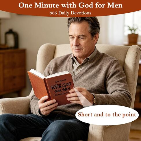 One Minute with God for Men, 365 Days of Daily Prayer Brown Book, Daily Devotional for Men, Faux Leather Bible Prayer Tracking Diary, Faith Rooted Men's Minute Devotional (Brown) in Kuwait